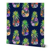 Pretty Pineapples on Navy