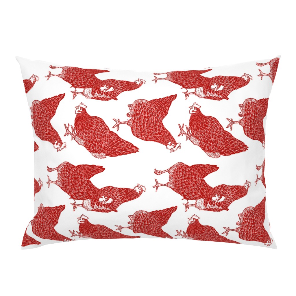 Red Hens Tea Towel