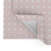 Swiss Crosses . Double Bubble Pink + White