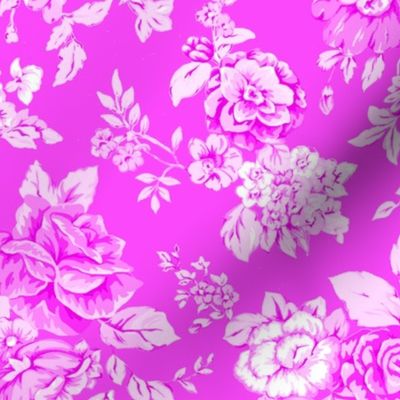 Large Floral on Pink