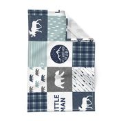 the happy camper wholecloth || navy and dusty blue (Little man) - 90