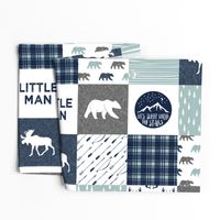 the happy camper wholecloth || navy and dusty blue (Little man) - 90