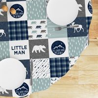 the happy camper wholecloth || navy and dusty blue (Little Man) 