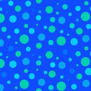 Multi color dots on blue