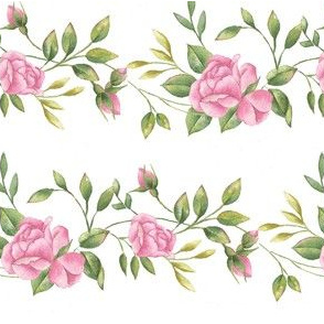 Rose Border in Pink