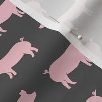 just pigs - pink on grey