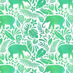 elephants in green