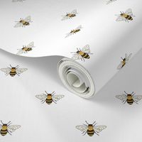 Bees on White - small-medium scale