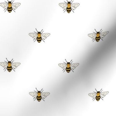 Bees on White - small-medium scale