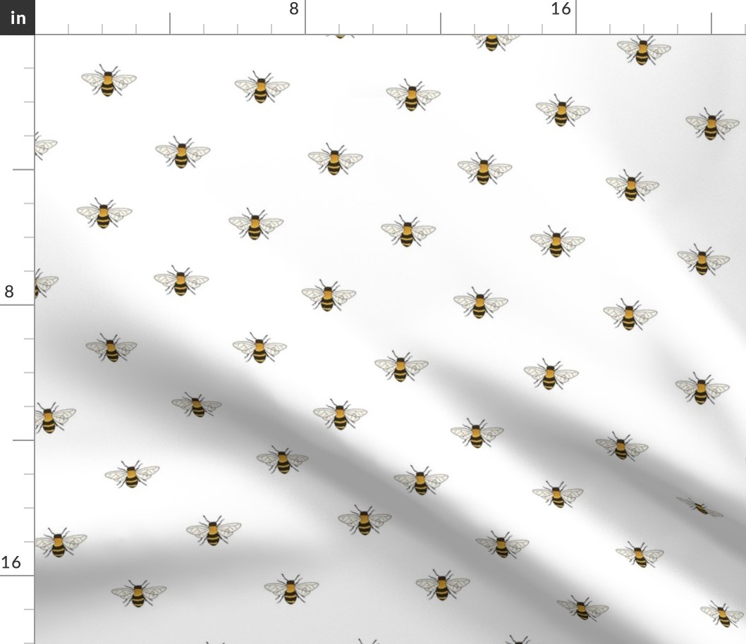 Bees on White - small-medium scale