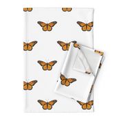 Monarch Butterfly simple repeat on white - large scale