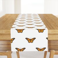 Monarch Butterfly simple repeat on white - large scale