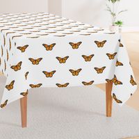 Monarch Butterfly simple repeat on white - large scale