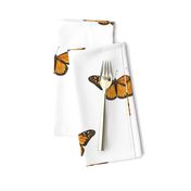 Monarch Butterfly simple repeat on white - large scale