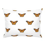 Monarch Butterfly simple repeat on white - large scale