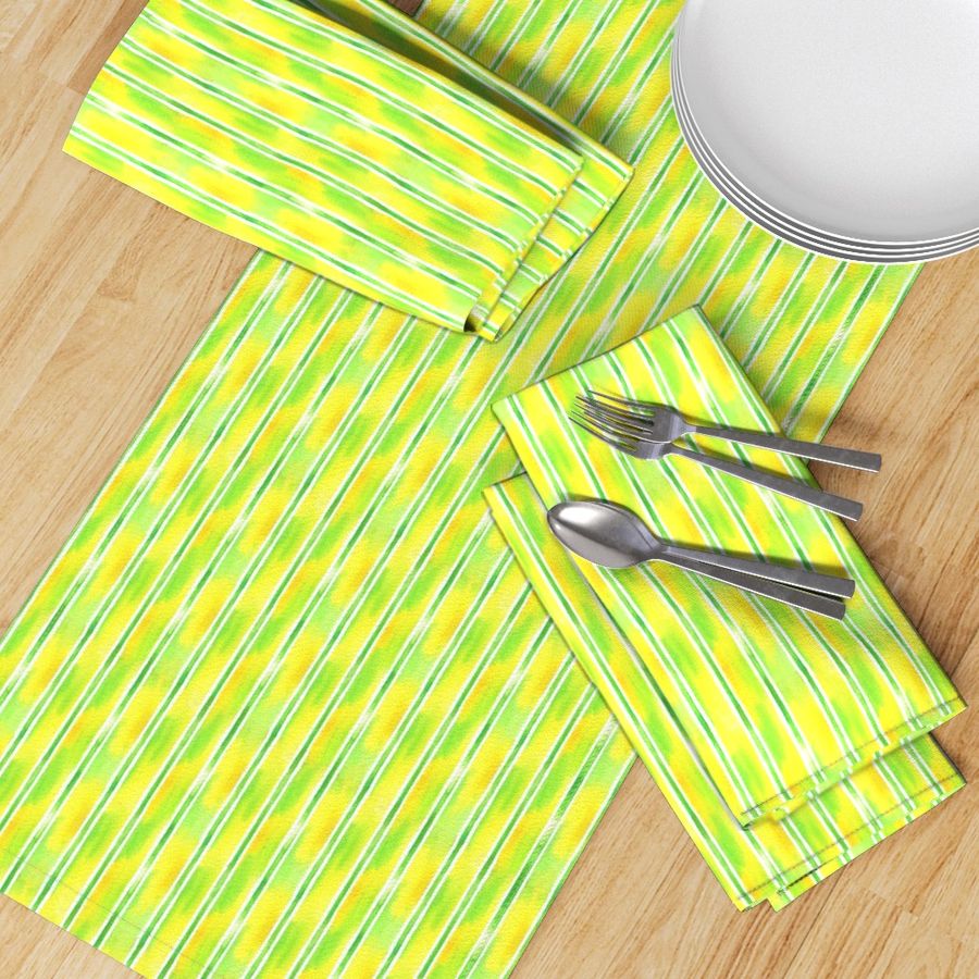 Watercolor Lemon Stripe