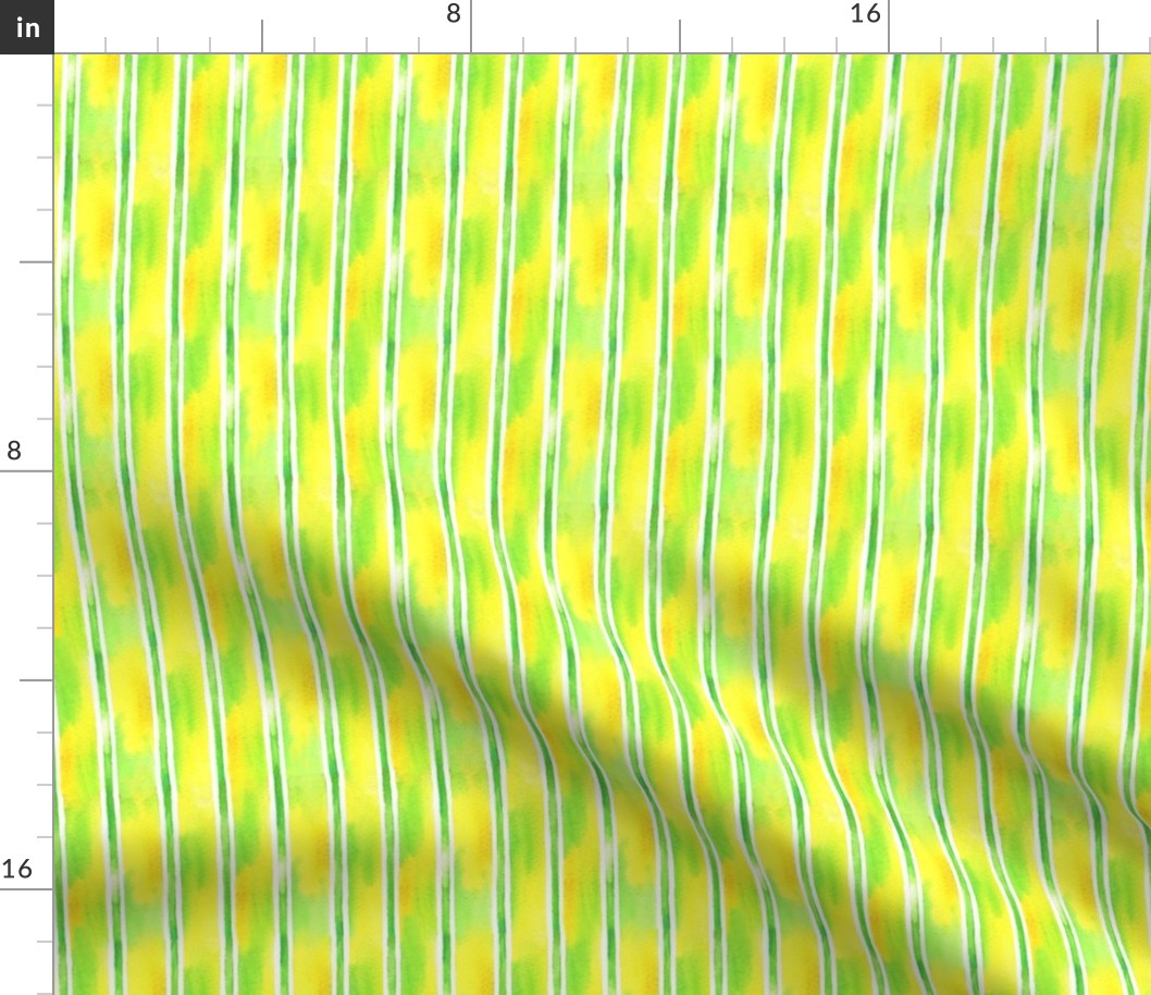 Watercolor Lemon Stripe