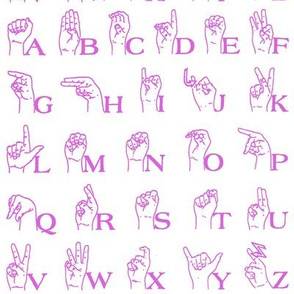 Sign Language Alphabet // Pink