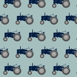 tractor - navy and dusty blue
