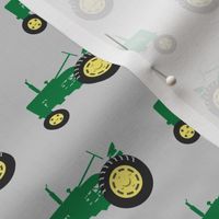 tractors - green on grey