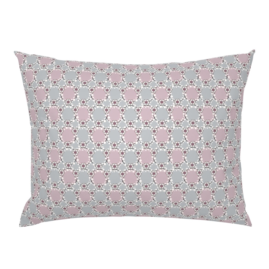 Pink and Gray Flower Dots and Rings