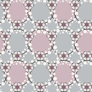 Pink and Gray Flower Dots and Rings