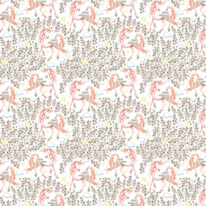 7" Pink Floral Unicorn Garden 