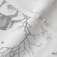Winter Woodland Toile (white and grey/linen) LRG rotated