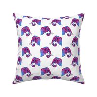 Blue and Magenta Pointillism Elephant Head Pattern