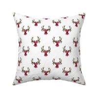 Bohemian Pink and Gold Stag Head