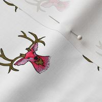 Bohemian Pink and Gold Stag Head