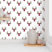 Bohemian Pink and Gold Stag Head