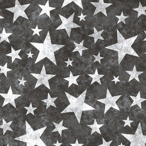 Grunge Distressed Stars White on Black