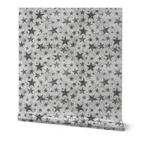 Grunge Distressed Stars Black on White