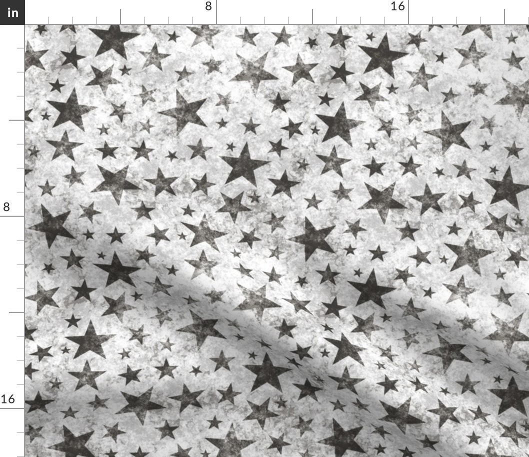 Grunge Distressed Stars Black on White