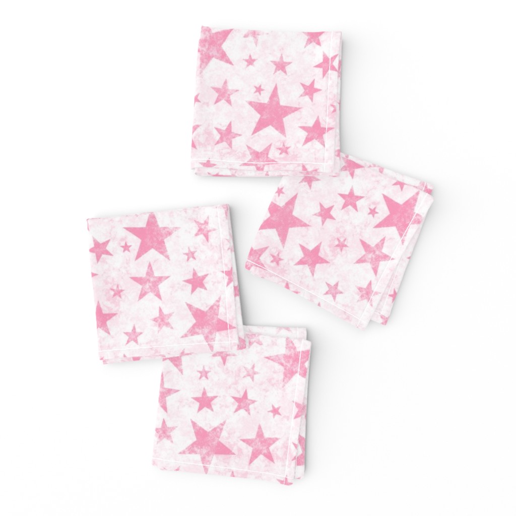 Grunge Distressed Stars Pink on White