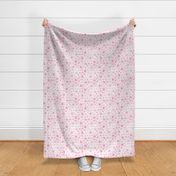 Grunge Distressed Stars Pink on White