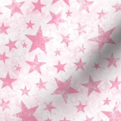 Grunge Distressed Stars Pink on White