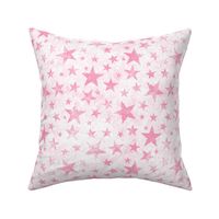 Grunge Distressed Stars Pink on White