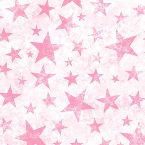 Grunge Distressed Stars Pink on White