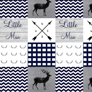 Little man navy and gray wholecloth