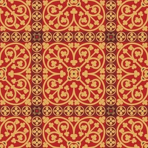 Floral Floor Tile - Salisbury Cathedral