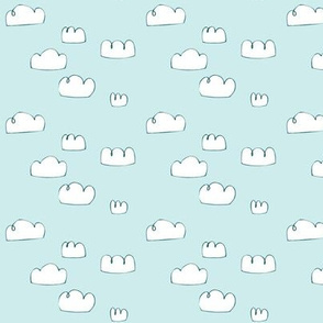 clouds mini teal/bright pale blue