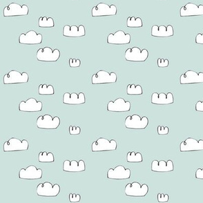 clouds mini pale grey blue