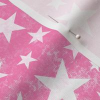 Grunge Distressed Stars White on Pink