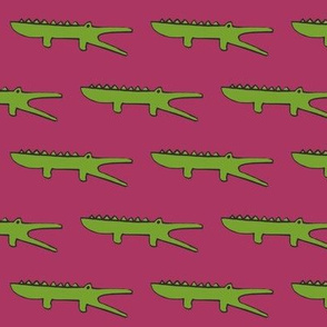 gators on fuschia pink