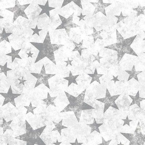 Grunge Distressed Stars Grey on White