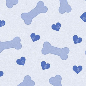 hearts and bones - blue  - large 