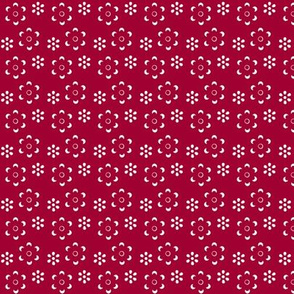 Court & Spark - Scandi Floral Cutout Red on White