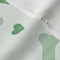 hearts and bones - green  - large 